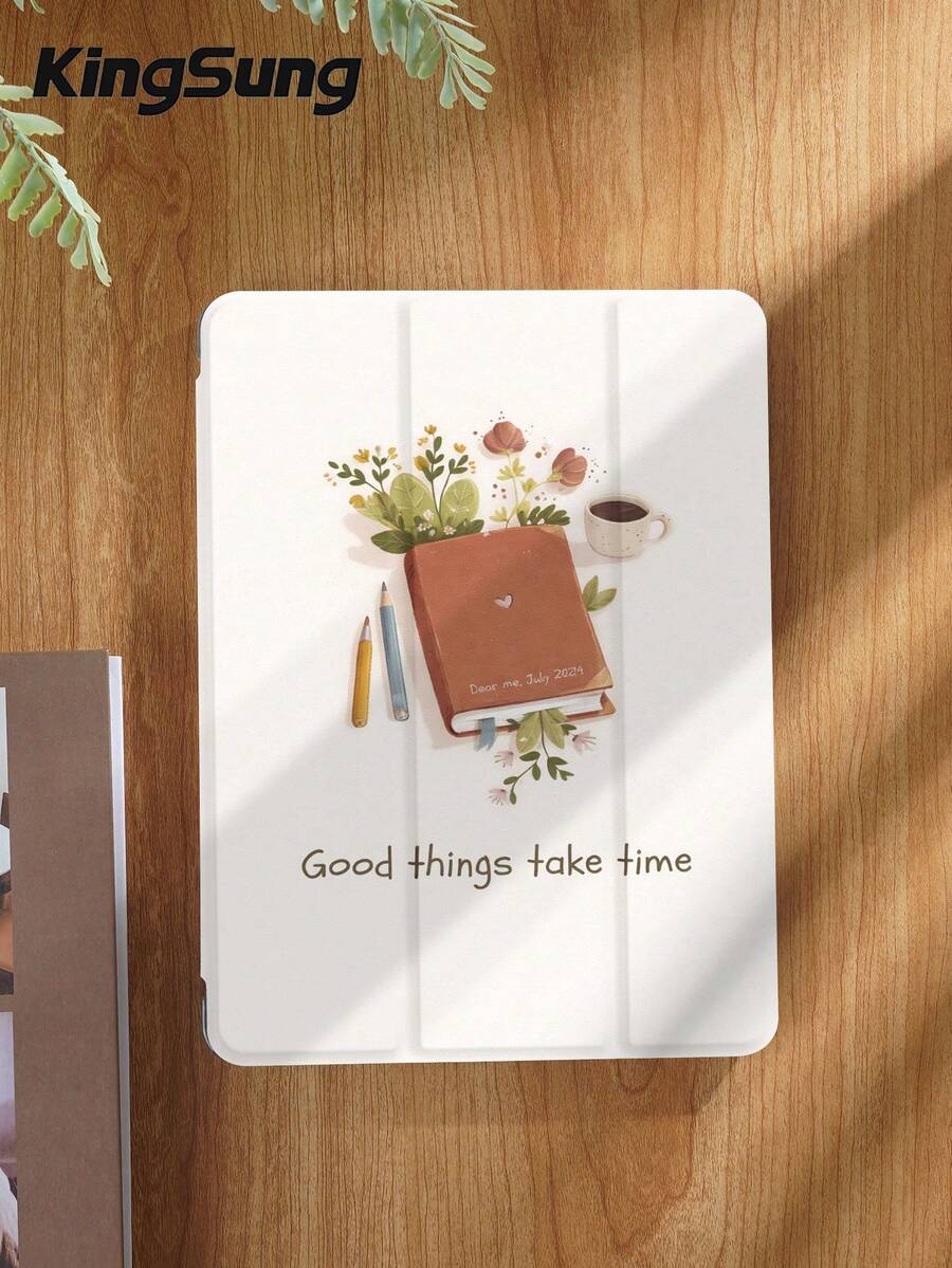 Kingsung 花卉图案平板电脑保护套，兼容 iPad 9.7/10.2/10.5/10.9/12.9 英寸/iPad Pro 11 英寸（第十代）、Galaxy Tab S6 Lite 10.4 英寸、Kindle Paperwhite 第十二代（2024 年款）、Kindle 第十一代（2022 年款），柔软防震，智能支架/自动唤醒/睡眠功能