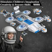 Space Toy Set - Includes Shuttle, Fighter Jet, Tank And Exploration Vehicles, Educational Learning Toys For Children Aged 3-12, Birthday Gift For Boys And Girls - Multicolor - View 3