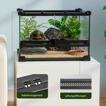Glas-Reptilien-Terrarium, Insektenzucht-Tank, Vivarium-Lebensraum für Eidechsen, Hornfrösche, Schlangen und Spinnen, Reptilien-Glasterrarium für Amphibien - Horizontal - Übersicht 3