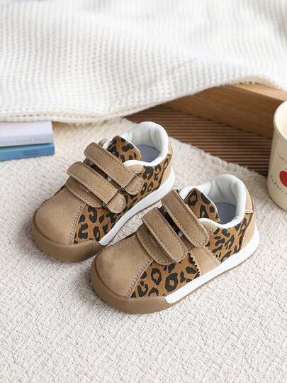 1 Pair Unisex Leopard Print Casual Sports Shoes, Suitable For Outdoor Activities And Toddler First Walking Shoes, Versatile For All Seasons