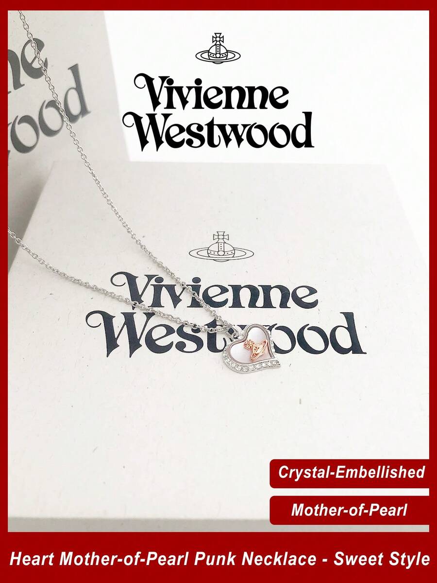 Vivienne Westwood Petra Pendant Collection Heart Necklace Silver Tone, Brass - 銀色 - 查看 1