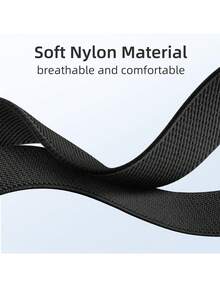 1条尼龙表带，兼容三星Galaxy Watch8 40mm/44mm和经典款46mm，运动休闲风格，柔软透气，耐用编织尼龙材质，时尚舒适，易于佩戴，可水洗，男女通用智能手表表带 - 黑色 - 查看 3