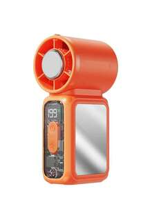 Qixinke Mini Handheld Turbo Fan, Integrated Multifunctional Design With Fan And Ice Compression Cooling, Built-In Makeup Mirror And LED Lighting. Supports Stepless Speed Adjustment, Adjustable Speed Levels From 1 To 199. Equipped With 3600mAh Rechargeable Built-In Battery, Maximum Speed Up To 17,000 RPM. Perfect For Travel, Outdoor Activities, Home And Office Use. - Handheld - View 14