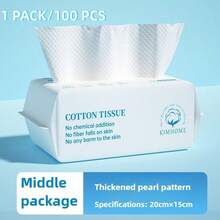 5 paquetes de toallas faciales KIMHOME con patrón de perlas extra gruesas (disponibles en 100/50 unidades), suaves y desechables, de uso dual en húmedo y seco para el cuidado de la piel y desmaquillante - Versión regular extra gruesa - Ver 11