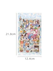 1 Sheet Funny Time Collection Series Character Pattern Stickers, Scrapbooking Material DIY Stickers For Children Funny Stickers Kindle Scrapbook Supplies Laptop Sticker - Multicolor - View 10