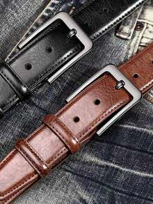 Joopzqm Quà tặng Ngày của Cha: Thắt lưng da nam khóa ghim kiểu dáng cổ điển, thắt lưng quần jeans cho thanh thiếu niên, quà tặng Ngày của Cha, quà tặng Ngày Valentine. - Nhiều màu - Xem 13