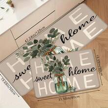 1件/2件/3件装桉树花盆图案农舍厨房地垫，防滑吸水长款厨房地毯，适用于厨房、浴室、家居装饰，舒适耐用，家居装饰及乔迁礼物，可机洗，浴室地垫 - 彩色 - 查看 17