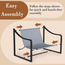 1pc/2pcs Modern Accent Chair, Metal Frame Reading Chair with Armrest and Soft Foam Cushion Decorative Chair, 280 Lbs Upholstered Sling Chairs for Living Room, Bedroom and Lounge - 2 piezas - Ver 7