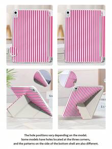 Ayotu 玫瑰红竖条纹图案保护套，Y型支架翻盖设计，兼容iPad A16、iPad Pro 13/12.9/11、iPad Air 11/13、iPad mini、iPad Air 11英寸、Kindle（第11代，2024年发布）、Kindle Paperwhite（第12代，2024年发布），个性化礼物，情人节礼物 - 彩色 - 查看 7