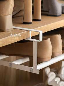 1 pieza Estantería telescópica para zapatos - Organizador de almacenamiento de metal ahorra espacio con estantes ajustables, con un diseño clásico adecuado tanto para el hogar como para la oficina. No requiere montaje. Organizador de almacenamiento de zapatos, Armario para zapatos - Multicolor - Ver 4