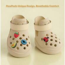 QILP Dog Shoes: Non- Of Als For Hot Pavement Breathable Perforated Boo Large/Medium/Small Si Ideal Paw Tec Outdoor Clog Booties Beige Size 5 - 米色 - 查看 2