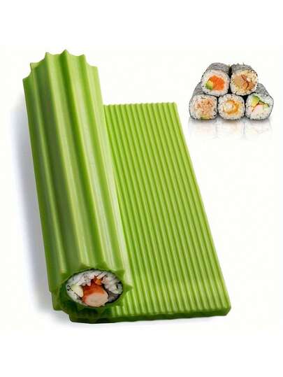 1pc - Green Silicone Sushi Roll, High-Quality Silicone Sushi Making Tool, Sushi Making Set, Sushi Mat And Rolling Mat, Suitable For Outdoor Picnics And Camping, No Electricity Required, Suitable For Family Gatherings And Outdoor Picnics; Also A Great Gift For Mom, Friends, Classmates And Colleagues.