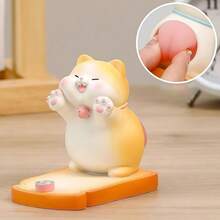 1pc Cute Cat Shaped Phone Holder, Cartoon Decor Suitable For Student Dorm, Bedside, Office Desk, Graduation Gift - Multicolor - View 8