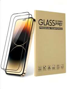 XINHONGYU 2 Sets Apple Full Screen Silk-Printed High-Definition Anti-Scratch Tempered Glass Screen Protector - Black - View 25