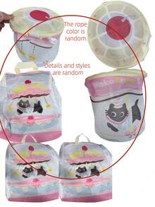 3Pcs Cute Cat Mesh Laundry Bag Set, Machine Washable Laundry Drying Bag With Handle, Reusable Washing Machine Bag For Bra, Wool Sweater - Multiple Styles - View 8
