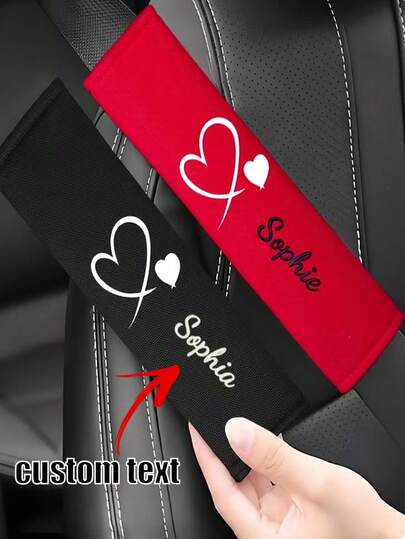 1 pieza Puede personalizar su nombre exclusivo, Almohadilla para el hombro del cinturón de del automóvil, Cubierta protectora suave y cómoda, Diseñada ergonómicamente para mejorar la experiencia de conducción, Adecuada para la mayoría de los modelos de automóviles, Protección suave y cómoda para el cinturón de del automóvil, Cubierta protectora cuidadosa, Suministros para el interior del automóvil