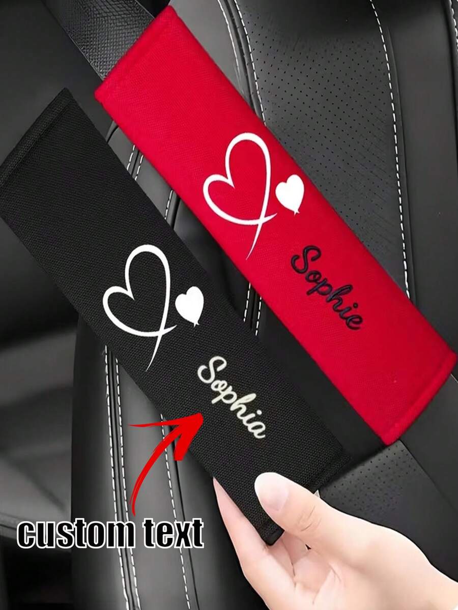 1 Piece Of Customizable Name, Car Seatbelt Shoulder Cushion, Soft And Comfortable Protective Cover, Ergonomically Designed To Enhance Driving Experience, Suitable For Most Car Models, Soft And Comfortable Car Seatbelt Shoulder Protection - Multicolor - View 1