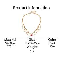 1 chiếc dây chuyền tua rua phong cách bãi biển mùa hè mới, mặt dây chuyền hình hoa dâm bụt nhuộm màu hồng gradient, dành cho nữ. - Hồng - Xem 6