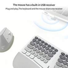 MOFII BOMI 2.4G Wireless Keyboard & Mouse Combo, Full-Size Ergonomic Design, Silent Click, Plug & Play For Office And Home Use, Batteries Not Included - View 5