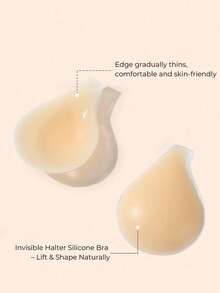 1pc Hot Selling Silicone Invisible Bra, With Adjustable Straps, Non-Slip Design, Lift And Enhance Cleavage, Designed For Wedding Dress Photography, Strapless Dresses, Invisible Underwear, Dresses, Vacation And Other Occasions, Enhances Cleavage And Sexy Breast Petals - Apricot - View 5