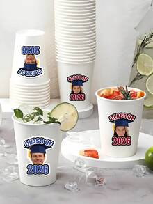 8/16/36pc Custom Personalized Graduation Commemorative Cup Sticker,Customized 2026 Graduation Stickers,Custom Photo & Text,Perfect Graduation Party Supplies, Ideal For High School/College Graduates, Graduation Ceremonies & Parties Tableware ,Can Be Used For Special Items, Stationery, Water Cups, Tableware And Books, Graduation Season Party Decorations,Graduation Gift - Multicolor - View 5
