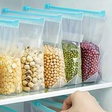 60 Ziplock Food Storage Bags, Three Sizes(10L,30M,20S), Reusable & Leak-Proof, Ideal For Fruits, Grains, Vegetables, Meat, Kitchen Organization Essentials, Reusable Snack Containers, Zipper Sliding Lock Bag. - View 9