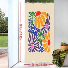 1pc Floral Pattern Art Spring Style Shower Curtain, Modern Painting-Style Design, Unique Home Gift, Gift For Friends, Machine Washable, All-Season Use, Bathroom Decor - Multicolor - View 4