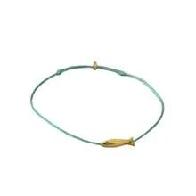 New French-Style Niche Design Blue Silk Thread Woven Vintage Golden Koi Fish Simple Ultra-Thin Anklet - Lucky Koi Fish Anklet [Cyan] - View 5