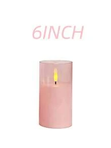 3件組粉色LED蠟燭，附遙控器與定時功能，閃爍暖光，電池供電，情人節、生日、婚禮、聖誕節理想禮物，適合臥室與餐廳裝飾 - 淺粉色 - 查看 11