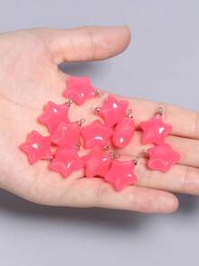 10 chiếc mặt dây chuyền hình ngôi sao bằng nhựa dễ thương, nhiều màu sắc khác nhau, dùng để làm vòng tay, dây chuyền, bông tai, trang sức DIY, móc khóa. - Ngôi sao - Xem 6