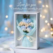 Bó hoa giả mini kèm hộp quà | Thích hợp làm quà tặng cho bạn gái, mẹ, phù dâu. - Nhiều màu - Xem 8