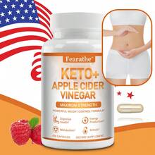 Keto + Apple Cider Vinegar, With Garcinia Cambogia - Support Digestive, Weight Management, Energy & Activity Health, 120 Capsules - 1 Bottle - View 1