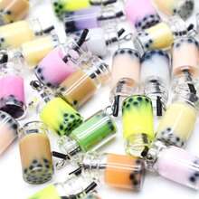 10个/包 仿珍珠奶茶杯吊坠 DIY耳环项链首饰配件批发 - 彩色 - 查看 3