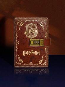 Harry Potter 1pc Vintage College Pattern Password Notebook, Retro Planner Creative Password Protected Daily Work Diary, Retro Artistic Exquisite Journal For Multifunctional Business Office Journal - Multicolor - View 10