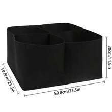 Chậu trồng cây nâng cao kiểu mới năm 2026, 4/8 ngăn thông gió, kiểu dáng hiện đại, chống chịu thời tiết, hình chữ nhật chống thấm nước, có cố định xuống đất, thích hợp trồng rau, hoa và thảo mộc, túi trồng cây lớn thoáng khí. - màu đen - View 12