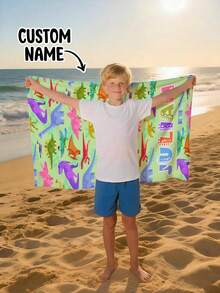 A Personalized Children's Beach Towel, A Perfect Summer Birthday Gift, Suitable For All Kinds Of Summer Occasions. Customize Beach Towels And Accessories For The Beach, Pool, Travel, Camping, Yoga, And More. - Multicolor - View 7
