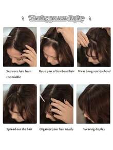 Natural Straight Synthetic Wigs Side Bangs High Temperature Fiber Women Clip-In Side-Swept Bangs Suitable For Women's Daily Wear And Gatherings - Side-swept Bangs In Multiple Colors - View 8