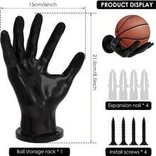 Hand-Shaped Wall Mounted Storage Rack, Modern Home Organization Product, Easy Installation, Multi-Functional, Suitable For Hanging Balls, Clothes And Other Items, 2 Size Options - Multicolor - View 4