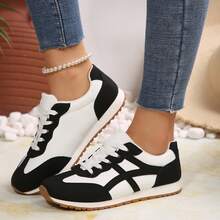 Fashionable Casual Walking Retro Lightweight Outdoor Sports Sneakers Womens Shoes Spring Fall Tennis Shoes Sneakers Shoes Outdoor Office Work Walking Travel Sport - 黑色 - 查看 3