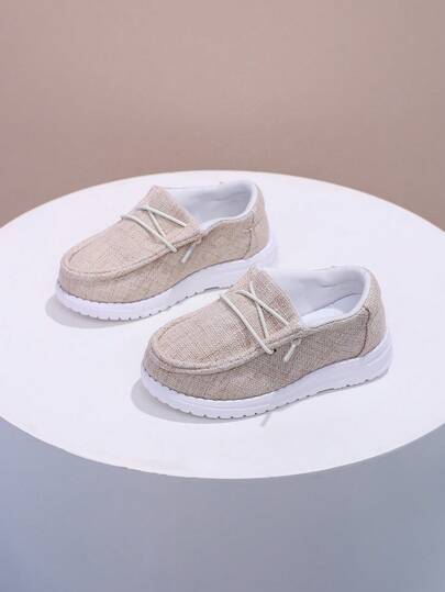 1 Paio di scarpe casual per bambini con suola morbida antiscivolo, scarpe scivolabili traspiranti e durevoli per bambini, scarpe in tela leggere e a contrasto di colore