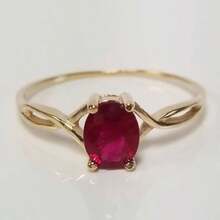 Women's Heart-Shaped Red Zirconia Inlaid Ring - Red - View 3