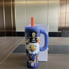 FIFA 新款40盎司世界杯多巴胺保温杯，外观精美，大容量保温杯，时尚冰饮杯 - 彩色 - 查看 3
