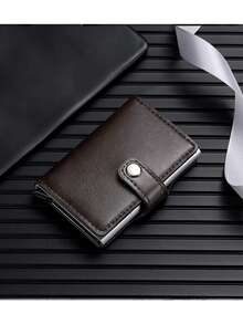 Ví đựng thẻ tín dụng chống trộm, hộp đựng thẻ bật lên bằng hợp kim nhôm, ví mini, ví đựng thẻ du lịch thiết yếu, ví đựng hộ chiếu có khóa bấm. - Nhiều màu - Xem 8