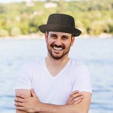 Rofusn 2 Pcs Mesh Pork Pie Straw Hat For Men Summer 1920S Costume Party Cap Fedora Dad Bowler Flat Top - C - View 9