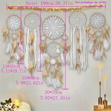 Bohemian Style Dream Catcher Wall Hanging Decor, Without Wooden Stick, Suitable For Home, Wall, Bedroom And Apartment Decoration - Dreamcatcher - View 2