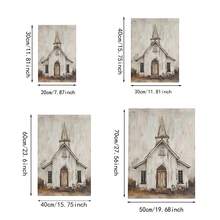 2D/FLAT 1PC Cartoon Retro Realistic Art Style Rural Church Oil Painting Canvas Wall Decor, Simple Style Home Print Poster Image Room Decor, Walking, Study Room, Bedroom Wall Decor, Autumn Decor(No Frame/Framed) - 111 - View 7