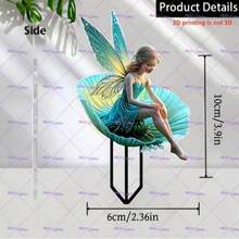 1/2pcs Acrylic Blue Fairy Garden Stakes, Suitable For Yard, Lawn, Garden, Indoor & Outdoor, Multipurpose Seasonal Gift, No Electricity Required, 2D - Multicolor - View 5