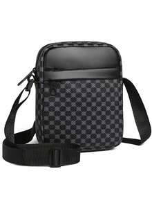 新款男士休闲格纹单肩斜挎包 时尚运动小包 - 彩色 - 查看 11