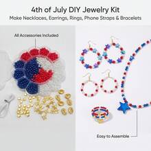 Bộ dụng cụ tự làm trang sức đính hạt mới cho ngày Quốc khánh 4 tháng 7, tự tay làm nhiều loại vòng cổ, vòng tay, nhẫn. - Nhiều màu - Xem 11