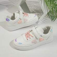 1 Pair Elegant, Cute, Preppy Style PU Leather Heart Sneakers, Suitable For All Seasons - Pink - View 7
